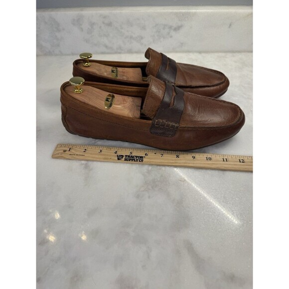 Born Distressed Two Tone Brown Slip On Driving Penny Loafer Men’s Size 11 M - Picture 12 of 16